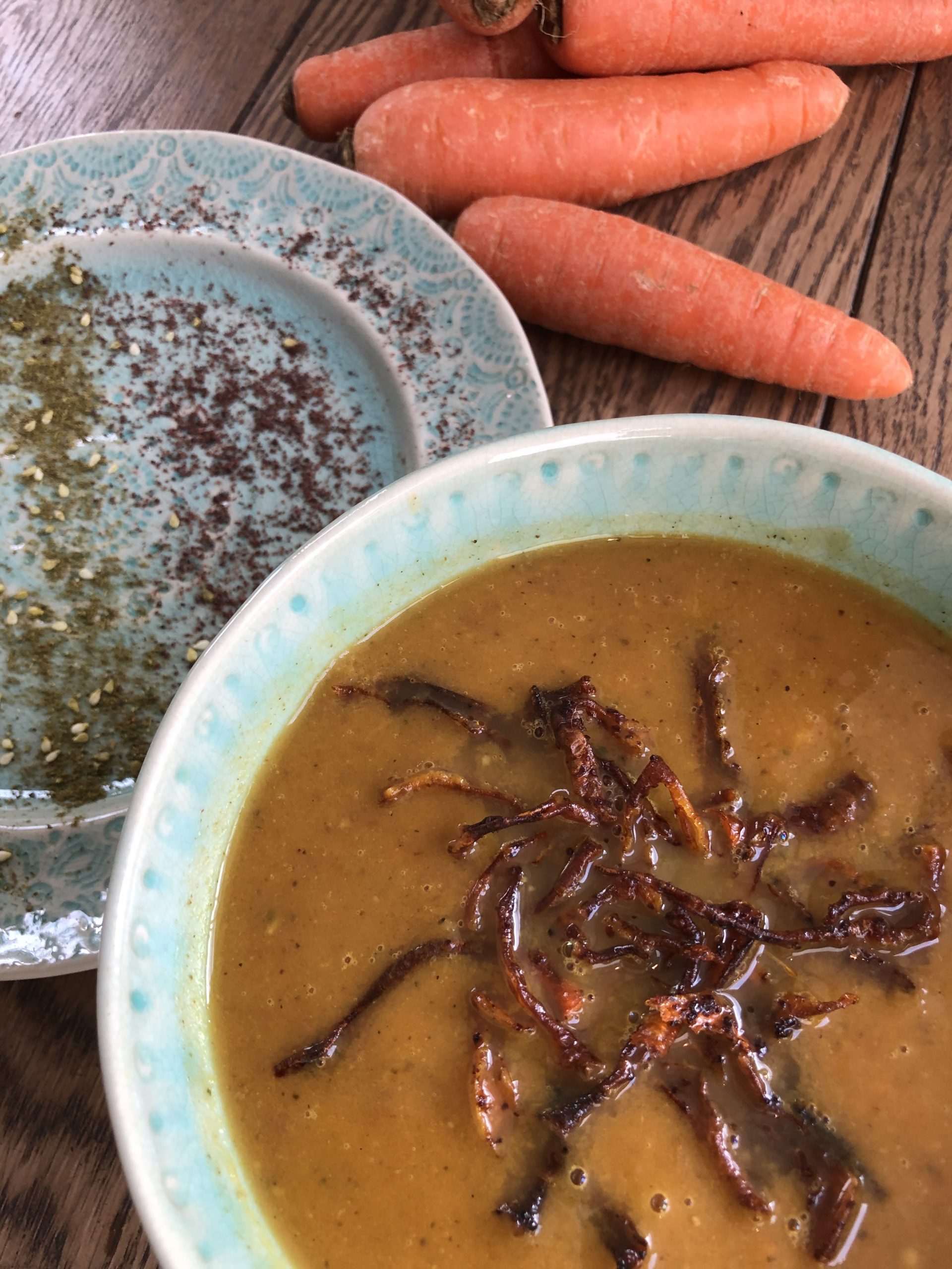 Za’atar Roasted Carrot & Sweet Potato Soup